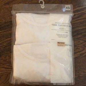 Two white plain tank tops